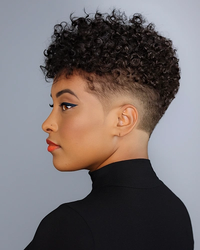 Short Fade with Curls