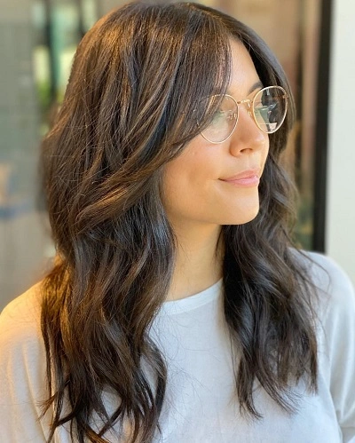 Side Swept Bangs with Medium Hair