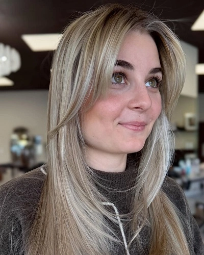 Soft Curtain Bangs with Layers