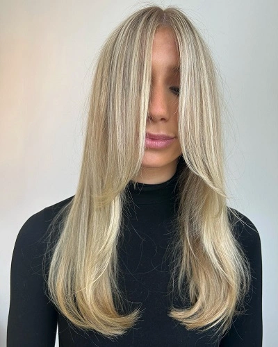 Straight Cut with Center Part