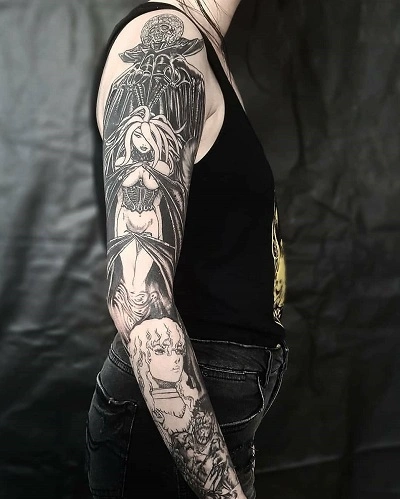 Anime Sleeve Tattoos for Women