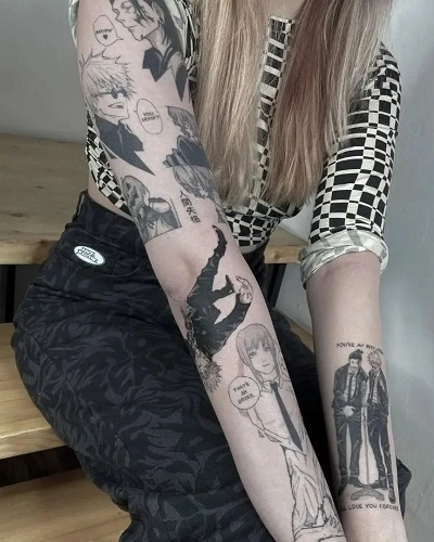 Anime Sleeve Tattoos for Women