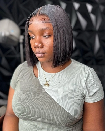 Blunt Bob with Center Part