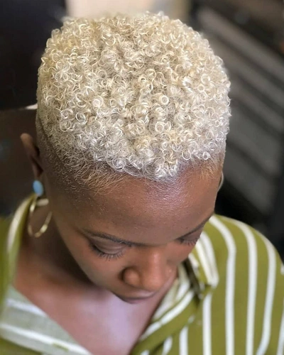 Buzz Cut with Natural Curls