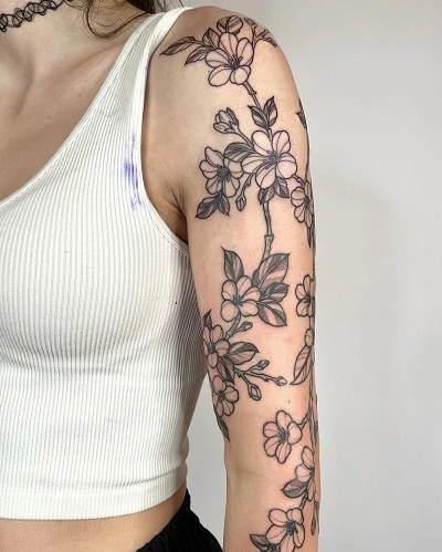 Cherry Blossom Tattoo Sleeve Women