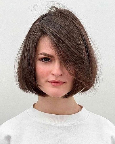 Chin Length Bob with Side Bangs