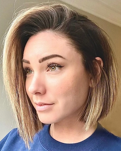 Chin Length Bob with Side Part