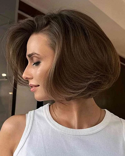 Chin Length Bob with Side Part