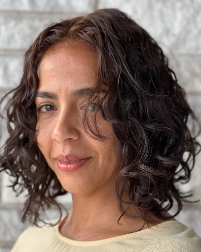 Chin Length Curly Bob