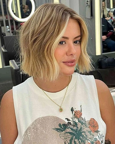 Chin Length Wavy Bob