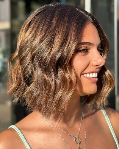 Chin Length Wavy Bob