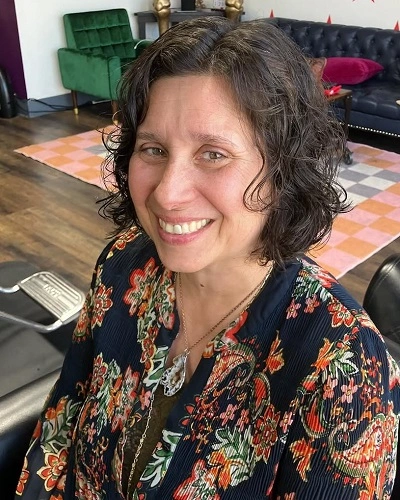 Curly Bob with Side Part