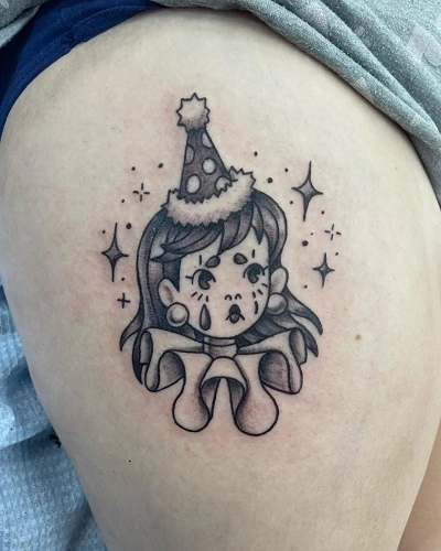 Cute Clown Tattoos for Women