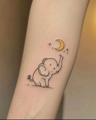 Cute Elephant Tattoos for Women