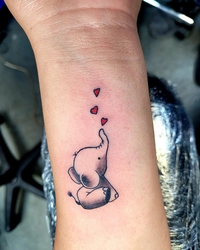 Cute Elephant Tattoos for Women