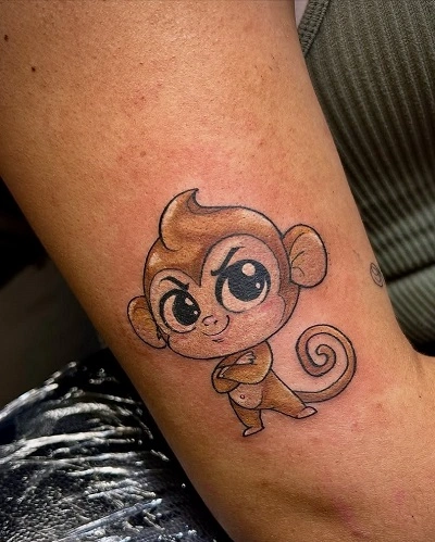 Cute Monkey Tattoos for Women