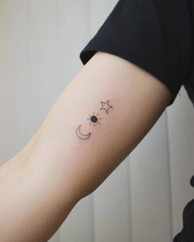Cute Moon and Stars Tattoos for Women