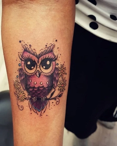 Cute Owl Tattoos for Women