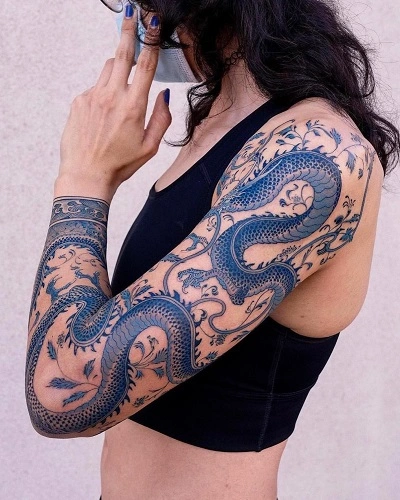 Dragon Sleeve Tattoos for Women