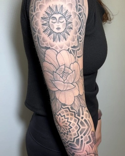 Geometric Sleeve Tattoos for Women