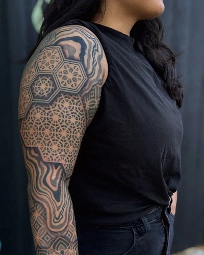 Geometric Sleeve Tattoos for Women