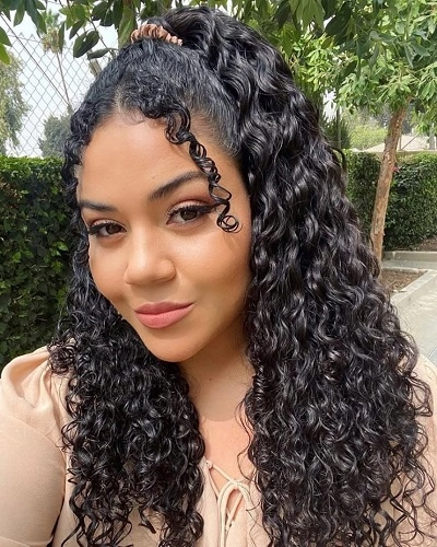 Half Up, Half Down Curly Style