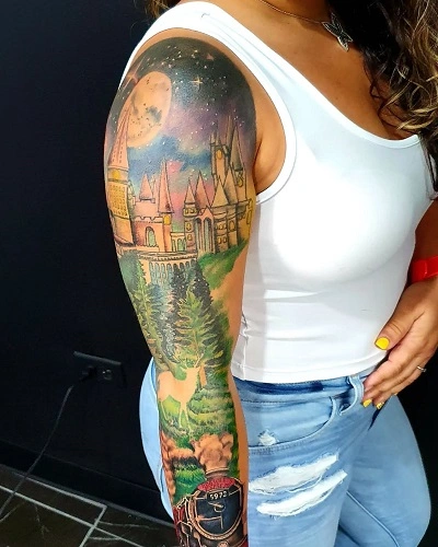 Harry Potter Sleeve Tattoos for Women