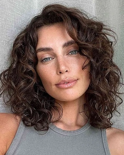 Layered Curly Lob (Long Bob)