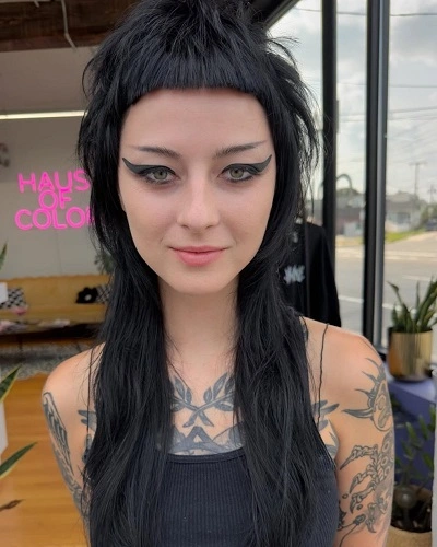 Modern Long Mullet Woman