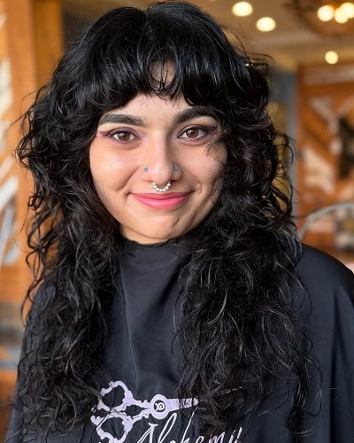 Modern Long Mullet Woman