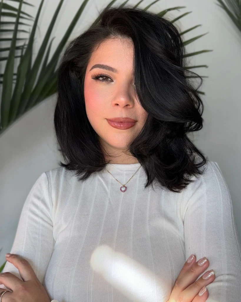 Shoulder Length Cut with Side Bangs