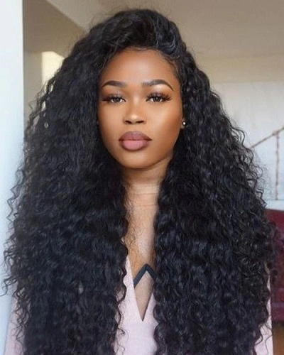 Side Parted Long Curls