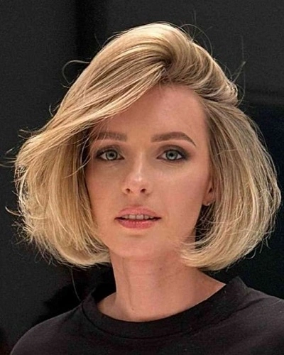 Sleek Bob with Deep Side Part
