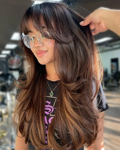 Wispy Layers with Long Side Bangs