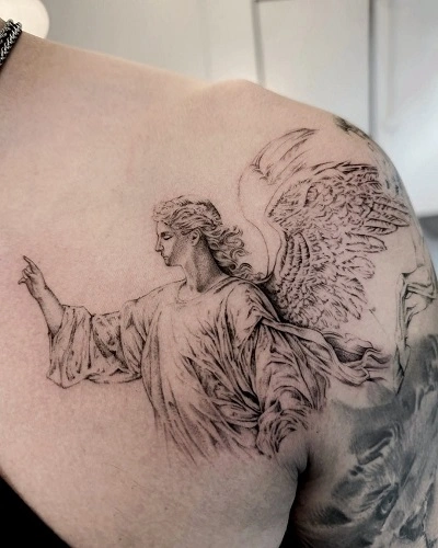Angel Shoulder Tattoos for Women
