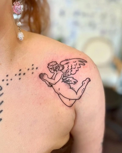 Angel Shoulder Tattoos for Women