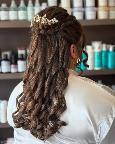 Braided Crown with Loose Waves