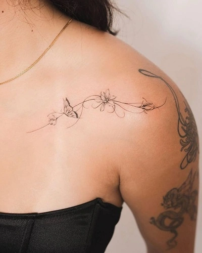 Butterfly Shoulder Tattoos for Females