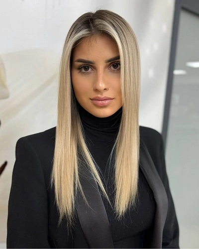 Classic Straight Cut with Middle Part