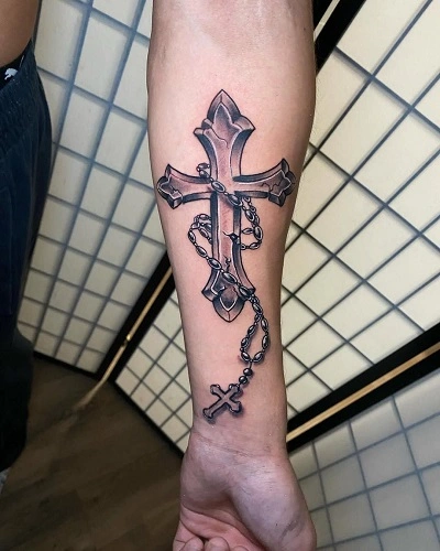 Cross Tattoos for Women on Forearm