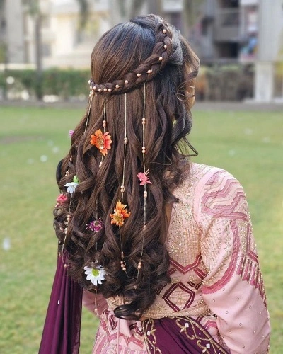 Crown Braid with Open Hair
