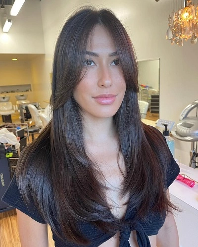 Curtain Bangs with Straight Hair