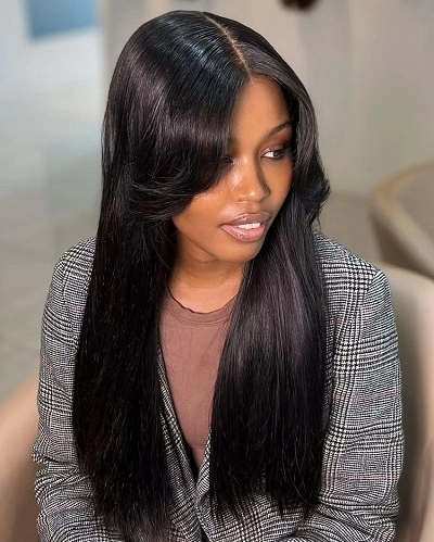 Curtain Bangs with Straight Hair