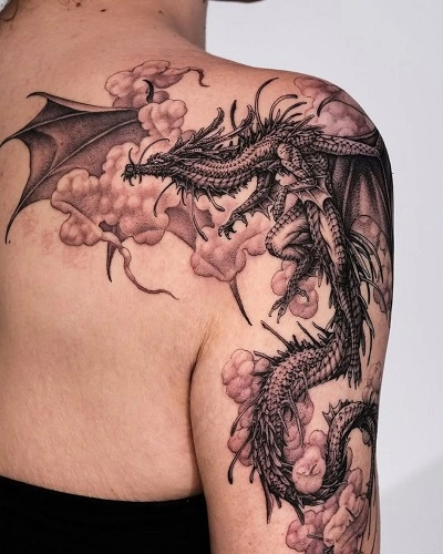 Dragon Shoulder Tattoos Female