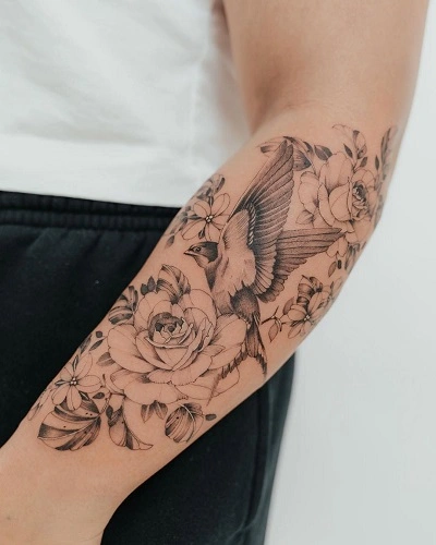 Flower Forearm Tattoos for Women