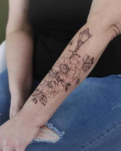 Flower Forearm Tattoos for Women