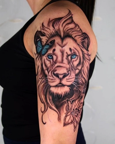 Lion Shoulder Tattoos Female