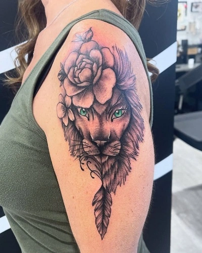 Lion Shoulder Tattoos Female 