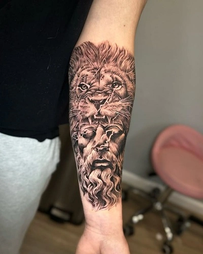 Lion Tattoo Forearm Women