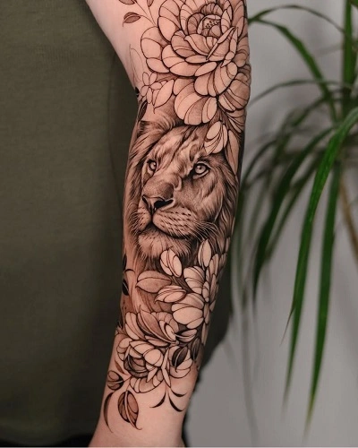 Lion Tattoo Forearm Women